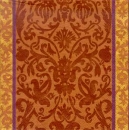 Serviette Schnörkel, braun-gold, Rarität